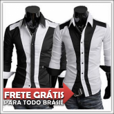Camisa Slim Black and White